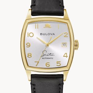 Men's Black Leather Strap Watch Frank Sinatra ‘Young At Heart’ 97B197