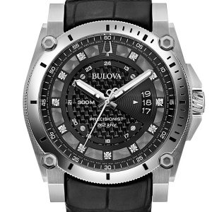 MEN’S BULOVA PRECISIONIST CHRONOGRAPH BLACK DIAL W/ DIAMONDS WATCH 96D147