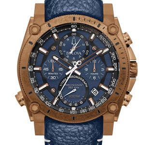 MEN’S BULOVA PRECISIONIST CHRONOGRAPH BLUE DIAL WATCH 97B186