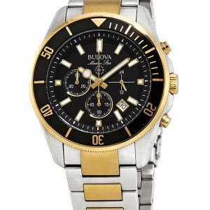 MEN’S BULOVA MARINE STAR BLACK DIAL WATCH 98B249