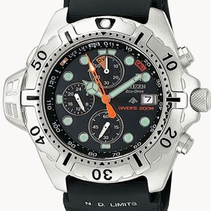 CITIZEN PROMASTER DEPTH METER CHRONOGRAPH BLACK DIAL WATCH BJ2000-09E