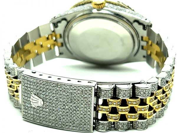 ROLEX DATEJUST DIAMOND ICED OUT 36 MM TWO TONE JUBILEE BAND 1601 - Image 14