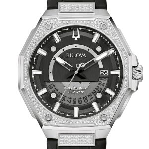 BULOVA PRECISIONIST STAINLESS STEEL BLACK DIAL MEN’S WATCH 96J121