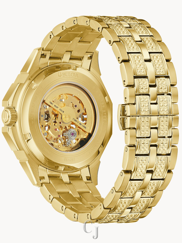 BULOVA OCTAVA CRYSTAL GOLD-TONE STAINLESS STEEL WATCH 98A292 - Image 4