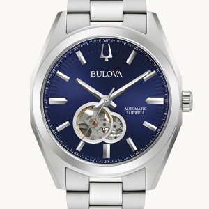 BULOVA SURVEYOR BLUE DIAL STAINLESS STEEL BRACELET WATCH 96A275