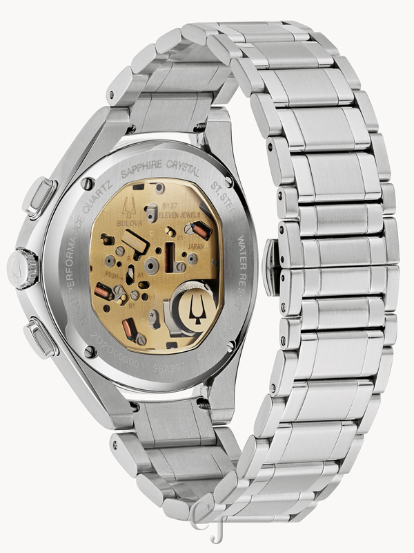 BULOVA CURV GREEN DIAL STAINLESS STEEL BRACELET WATCH 96A297 - Image 4