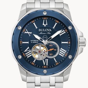 BULOVA MARINE STAR SERIES A BLUE DIAL STAINLESS STEEL BRACELET WATCH 98A302