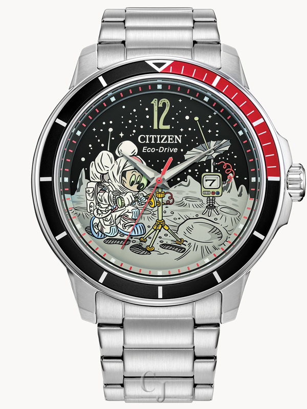 CITIZEN DISNEY MICKEY ASTRONAUT BLACK DIAL STAINLESS STEEL WATCH