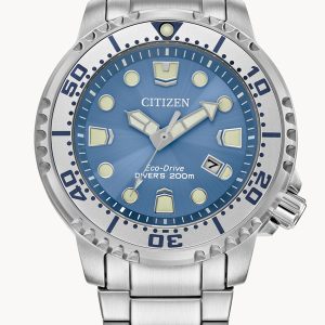 CITIZEN PROMASTER DIVE LIGHT BLUE DIAL STAINLESS STEEL BRACELET WATCH BN0165-55L