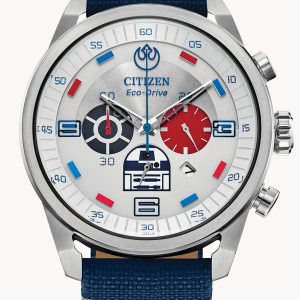 CITIZEN STAR WARS R2-D2 SILVER-TONE DIAL STAINLESS STEEL WATCH CA4219-03W