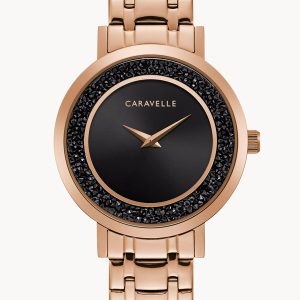 CARAVELLE BY BULOVA MODERN BLACK DIAL WOMEN'S WATCH 44L252