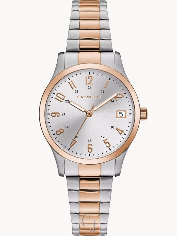 CARAVELLE BY BULOVA TRADITIONAL SILVER DIAL WOMEN’S WATCH 45L183