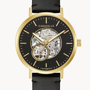 CARAVELLE BY BULOVA CLASSIC AUTOMATIC BLACK DIAL MEN’S WATCH 44A121