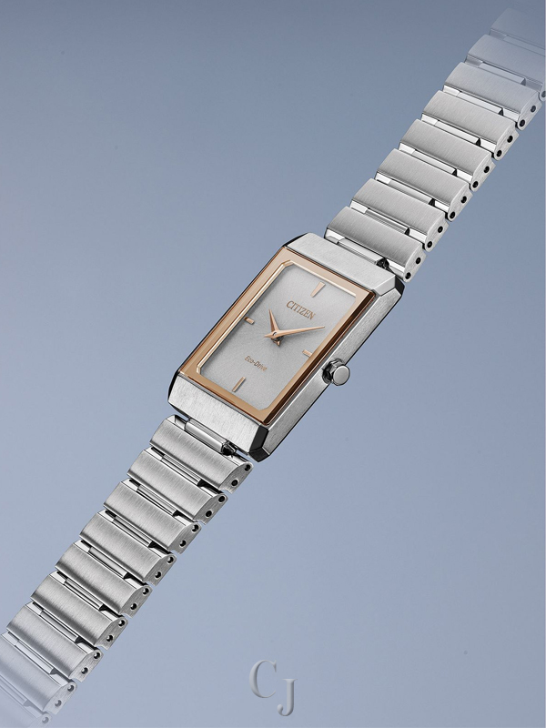 CITIZEN STILETTO SILVER TONE DIAL WOMEN’S STAINLESS STEEL WATCH EG6016-58A - Image 5