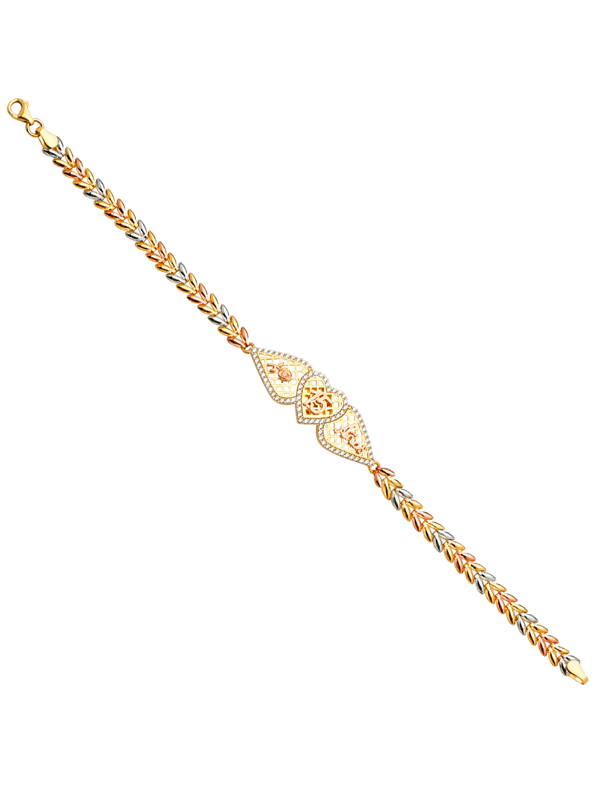 14k Tri-Color 15 Years ID Bracelet