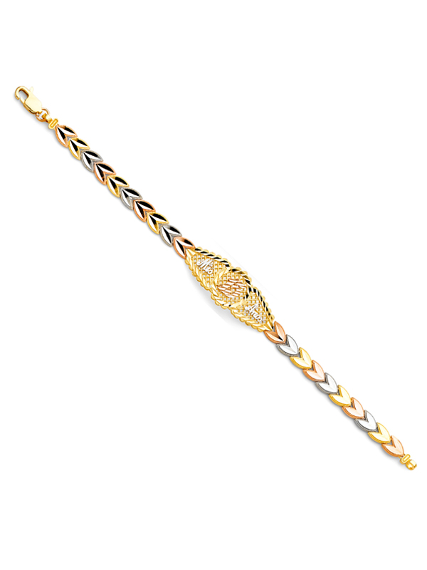 14k Tri-Color 15 Years ID Bracelet