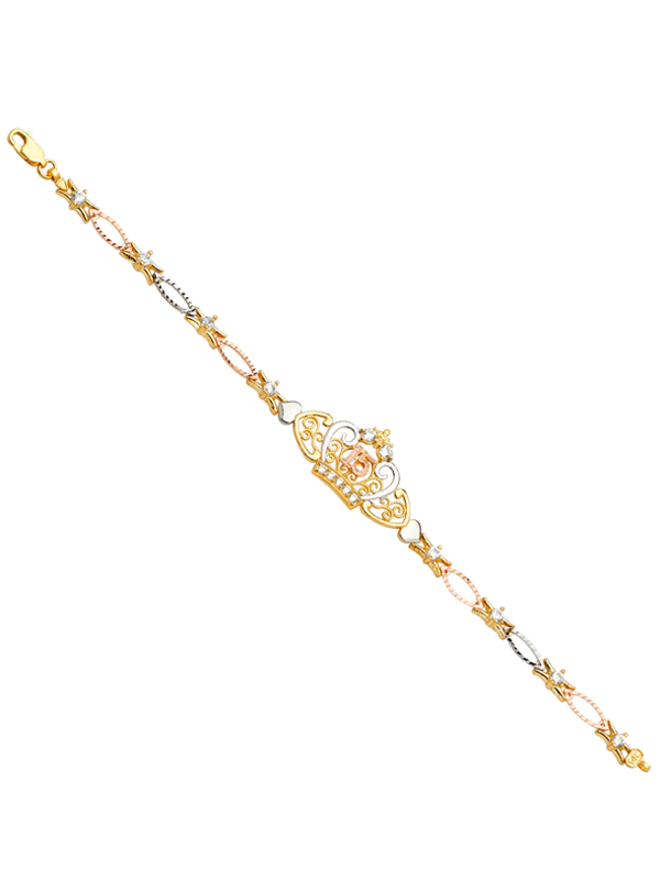14k Tri-Color 15 Years ID Bracelet