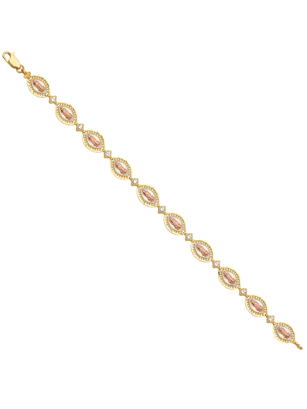 14k Gold Tri-Color Guadalupe Bracelet