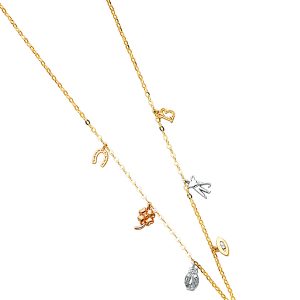 14k Gold Tri-Color Lucky Necklace
