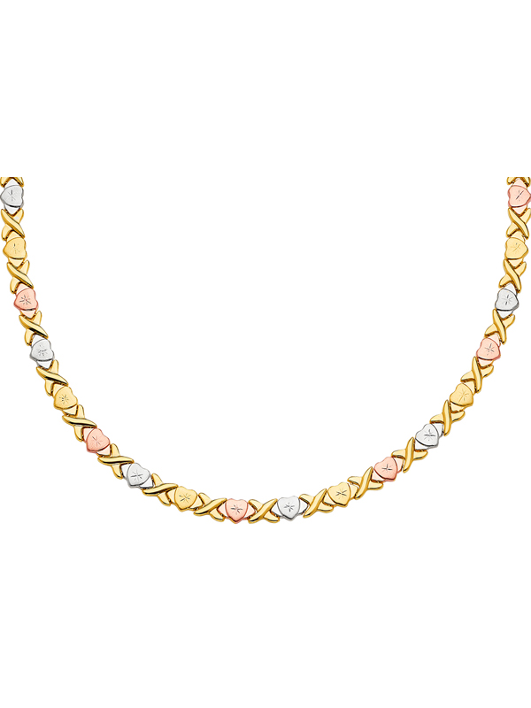 14k Gold Tri-Color Stampato Necklace