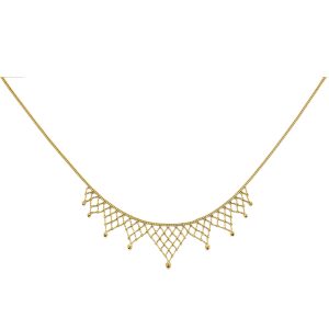 14k Yellow Gold Beaded Necklace