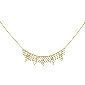 14k Gold Tri-Color Beaded Necklace with Butterfly