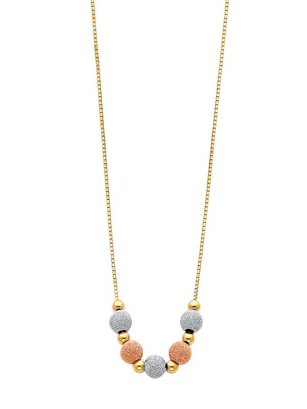 14k Gold Tri-Color Light Hanging Necklace