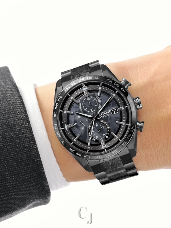 CITIZEN ATTESA HAKUTO-R LIMITED EDITION TEXTURED BLACK DIAL MEN’S WATCH AT8287-62E - Image 5