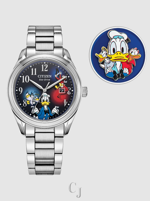 CITIZEN DISNEY LIMITED EDITION FEISTY DONALD DUCK 90TH ANNIVERSARY BLUE DIAL WATCH AW1691-66W - Image 4