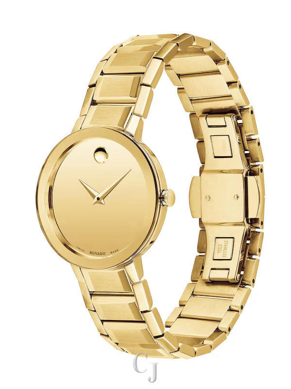 MOVADO SAPPHIRE GOLD-TONE DIAL WOMEN’S WATCH 0607549 - Image 2