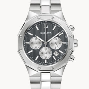 BULOVA PRESTIGE GRAY DIAL CHRONOGRAPH MEN’S WATCH 96B459