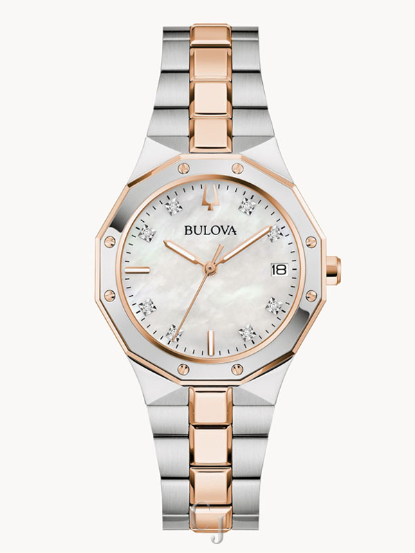 BULOVA PRESTIGE WHITE DIAL WOMEN’S WATCH 98P235
