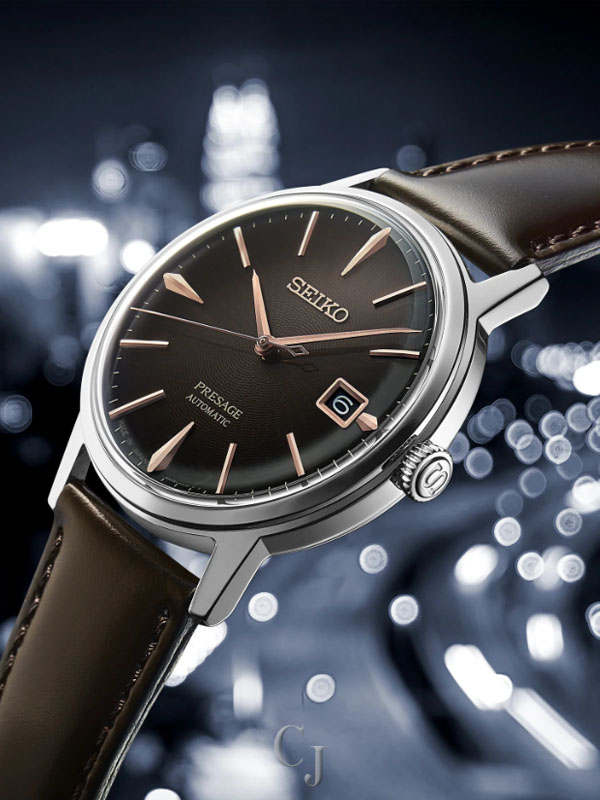 SEIKO PRESAGE COCKTAIL TIME CHARCOAL DIAL MEN’S WATCH SRPJ17 - Image 4