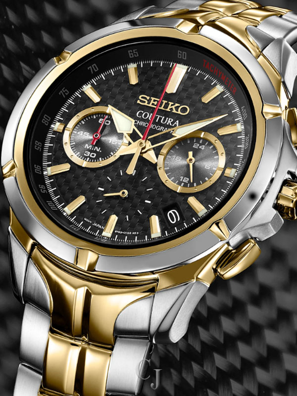 SEIKO COUTURA BLACK DIAL STAINLESS STEEL MEN’S WATCH SSB434 - Image 4