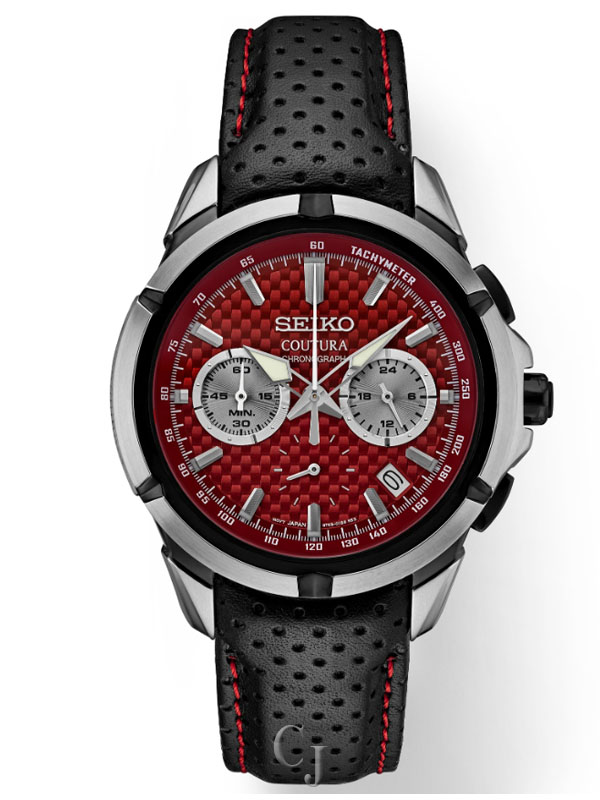 SEIKO COUTURA RED DIAL CHRONOGRAPH MEN’S WATCH SSB435