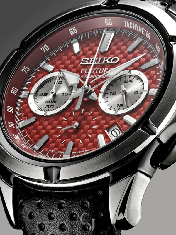 SEIKO COUTURA RED DIAL CHRONOGRAPH MEN’S WATCH SSB435 - Image 4