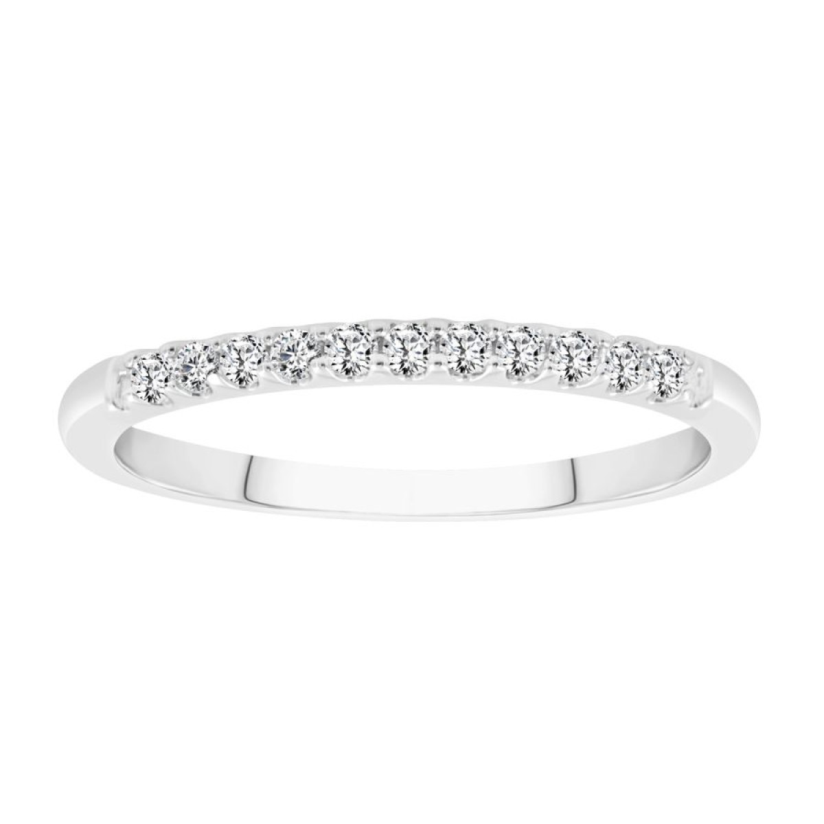 LADIES BAND 0.15CT ROUND DIAMOND 14K WHITE GOLD
