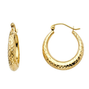 14KY DC Moon Shape Hoop Earrings (20mm)
