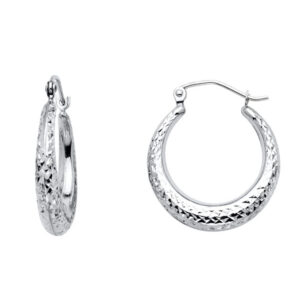 14KW DC Moon Shape Hoop Earrings (20mm)