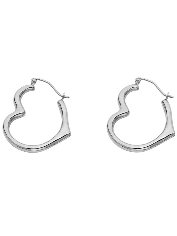 14KW Hollow Heart Earrings (SML)
