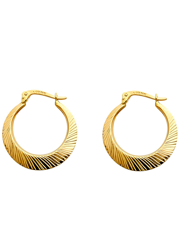 14KY DC Moon Shape Hollow Earrings (22mm)