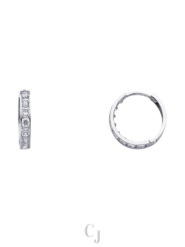 14KW CZ Huggies Earrings