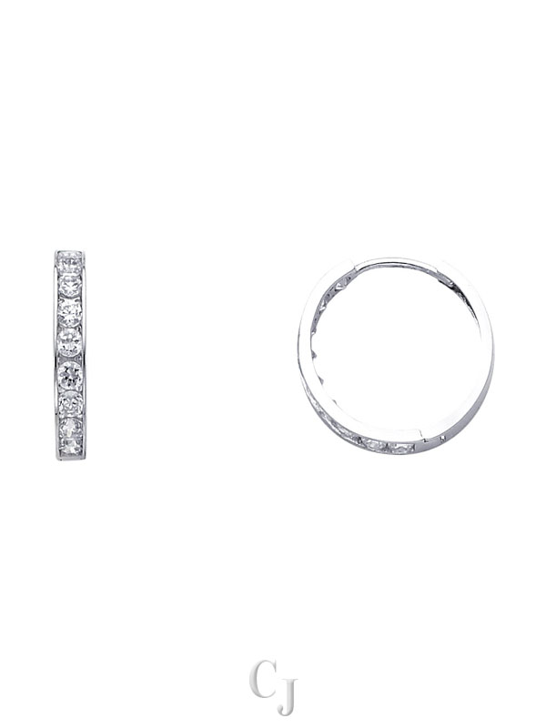 14KW CZ Huggies Earrings