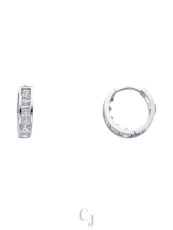 14KW CZ Huggies Earrings