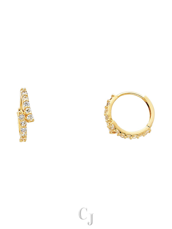 14KY CZ Huggies Earrings