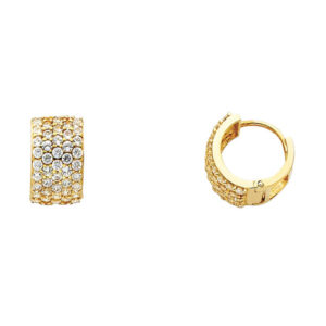 14KY CZ Huggies Earrings
