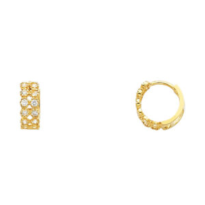 14KY CZ Huggies Earrings
