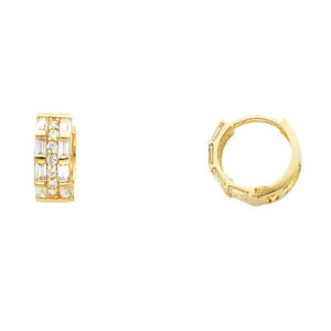 14KY CZ Huggies Earrings