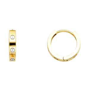 14K 2T Round Huggies Earrings (18mm)