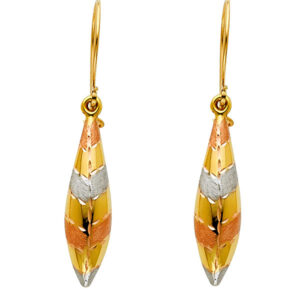 14K 3C Hollow Hanging Earrings
